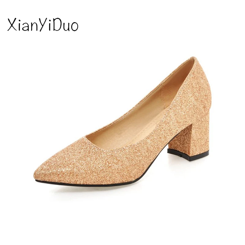 Xianyiduo/2018 весенне осенняя женская обувь пикантные туфли лодочки с острым носком на