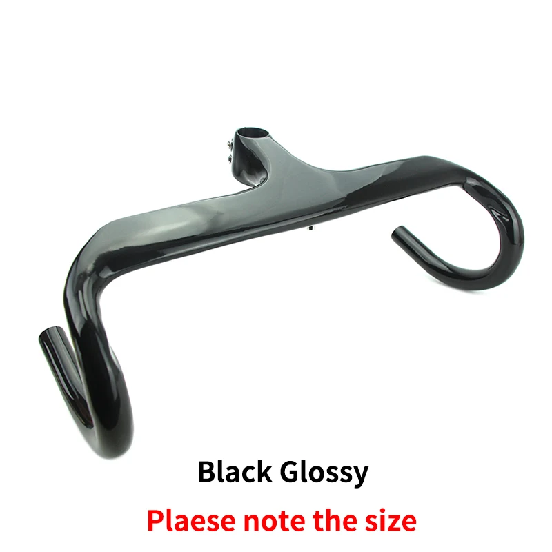 Black Glossy ULLICYC велосипед дороги углерода руль велосипеда ручка бар ультра легкий Интегрированный руль и стволовых углерода руль 353g YT500 - Цвет: Black Glossy