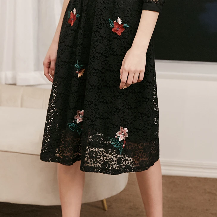 Vero Moda кружевное платье с вышивкой и 3/4 рукавами Вечерние платья | 31837C501