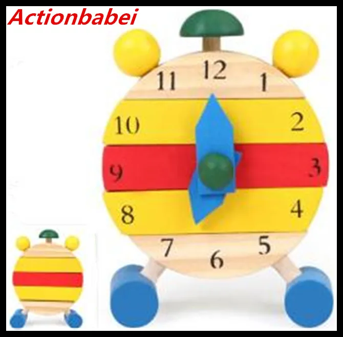 Actionbabei Новые горячие продажи ручной работы деревянные часы игрушки для детей