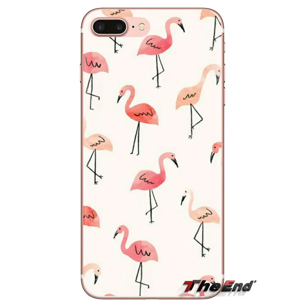Мягкие прозрачные чехлы для Sony Xperia Z Z1 Z2 Z3 Z5 compact M2 M4 M5 C4 E3 T3 XA Huawei Mate 7 8 Y3II Flamingo Swan Art |