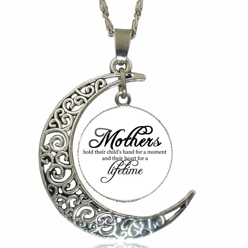 Для мужчин и женщин модное стеклянное ожерелье с подвеской в виде Луны женское