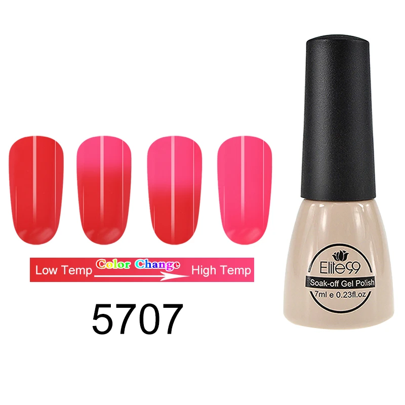 5707-7ml Elite99 термальный гель для ногтей, меняющий цвет, голографический лак для ногтей, блеск для горячей холодной температуры, отмачиваемый УФ-Гель-лак для ногтей - Цвет: 5707-7ml