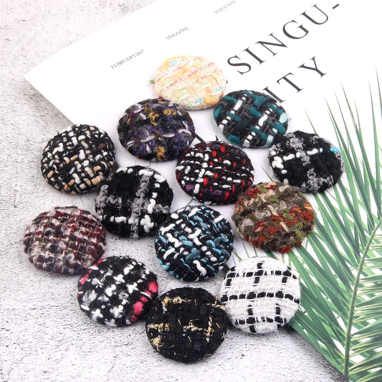 Изделия из шерсти в полоску заколка для волос аксессуары пуговица Камея