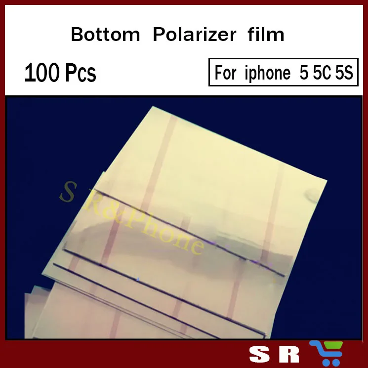 100 Шт./лот Оригинальный На Спине Поляризованный Пленка Для iPhone 5 5C 5S ЖК Нижняя