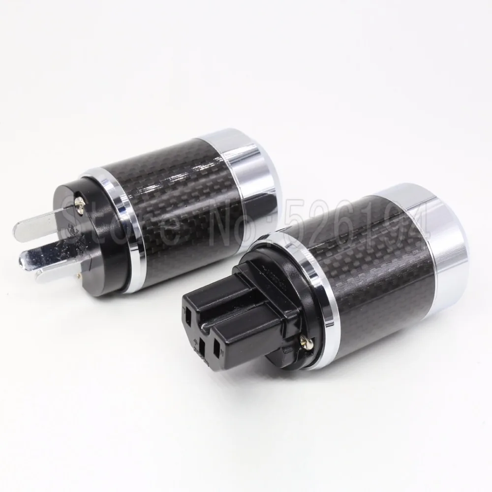 Одна пара разъем питания из углеродного волокна с родиевым покрытием версия AU