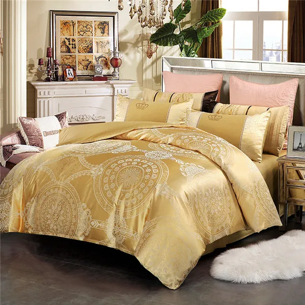 style5 4 шт. Зеленый жаккардовый сатиновый Комплект постельного белья king queen роскошное шелковое одеяло пододеяльник постельное белье Простыня Постельное белье домашний текстиль - Цвет: style5
