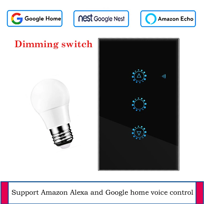 Американский стандарт Wi-Fi диммер Ewelink умный сенсорный выключатель света с Alexa Google