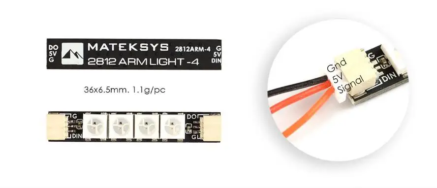Система управления светодиодами Matek 2812 ler 2 6S светодиодный модуль с 5V BEC / 2812LED Control и