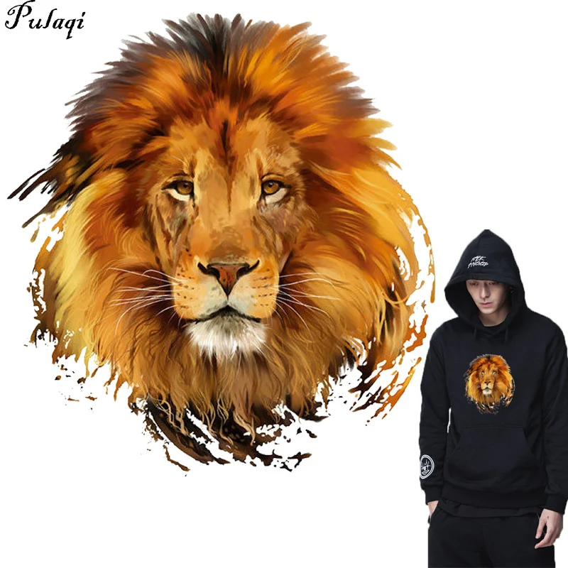 Наклейки Pulaqi в виде животных для одежды наклейки с помощью утюга нашивки короля