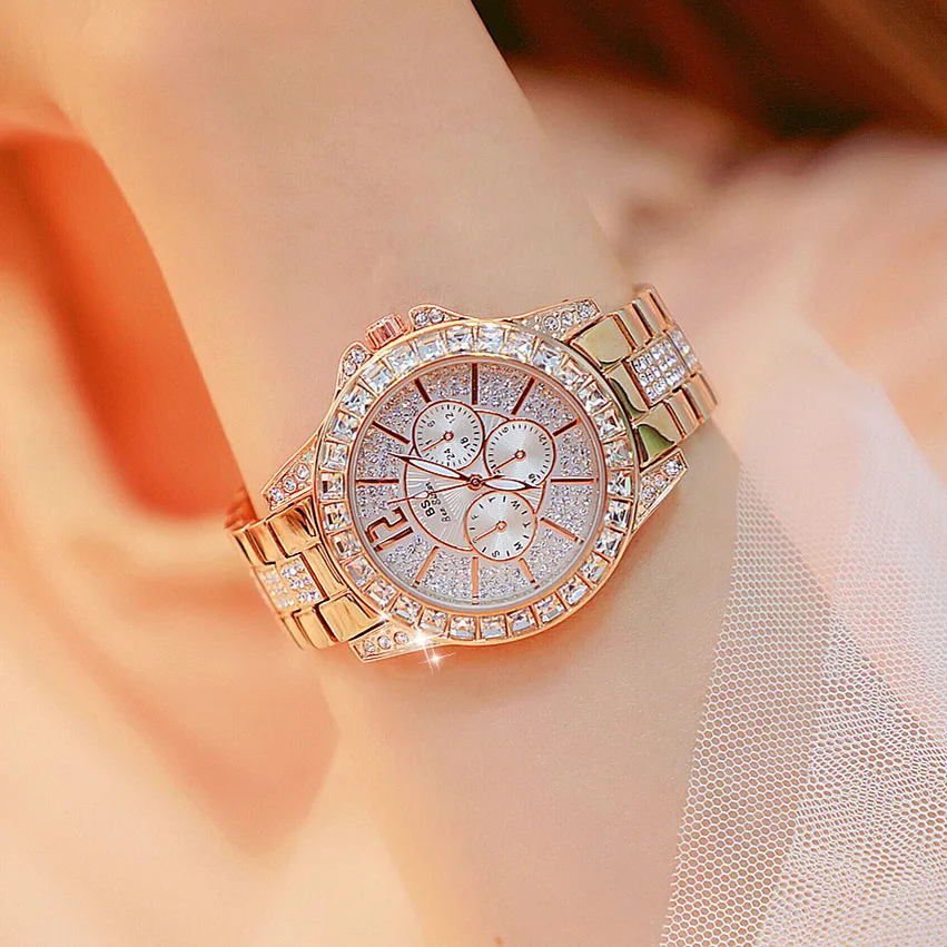 BS брендовые роскошные женские часы модные со стразами Австрийские хрустальные