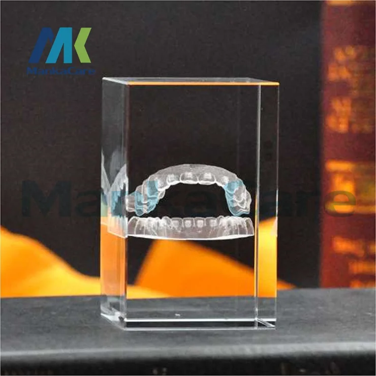 Модель зубов 3D прозрачная кристальная подставка светодиодный светодиодной