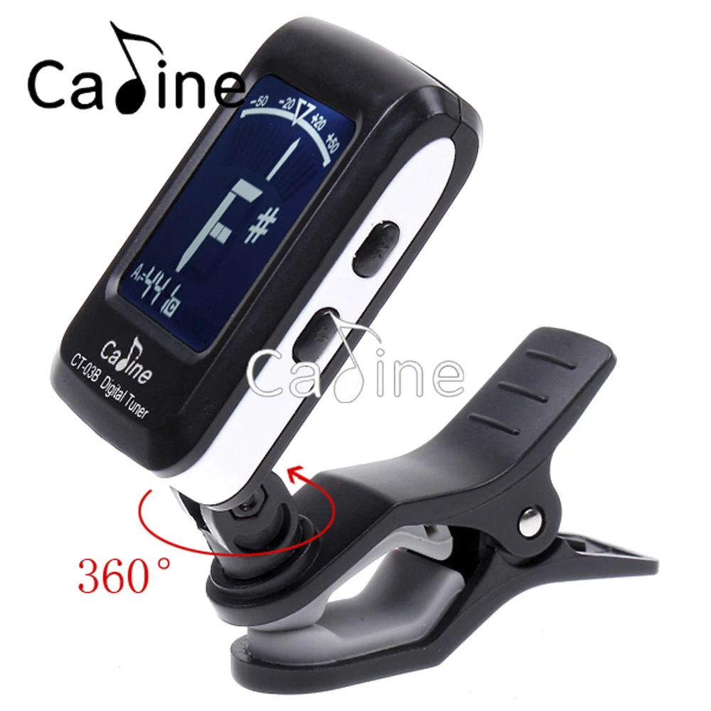 Высокое качество 360 градусов Поворотный Подсветка Гитары тюнер ЖК-дисплей Clip-On