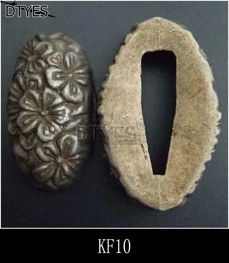 Пара сплава аксессуары для мечей нежные Fuchi& Kashira для японского самурая меч катана вакизаши Танто ручка KF01-KF20 - Цвет: KF10