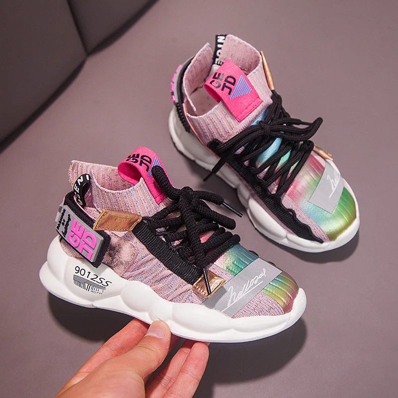 Spring Autumn New Fashion Baby Girls Colorful Leather Shoes Children Mesh Sport Sneakers Kids Casual Boys Brand 2019 | Детская одежда и