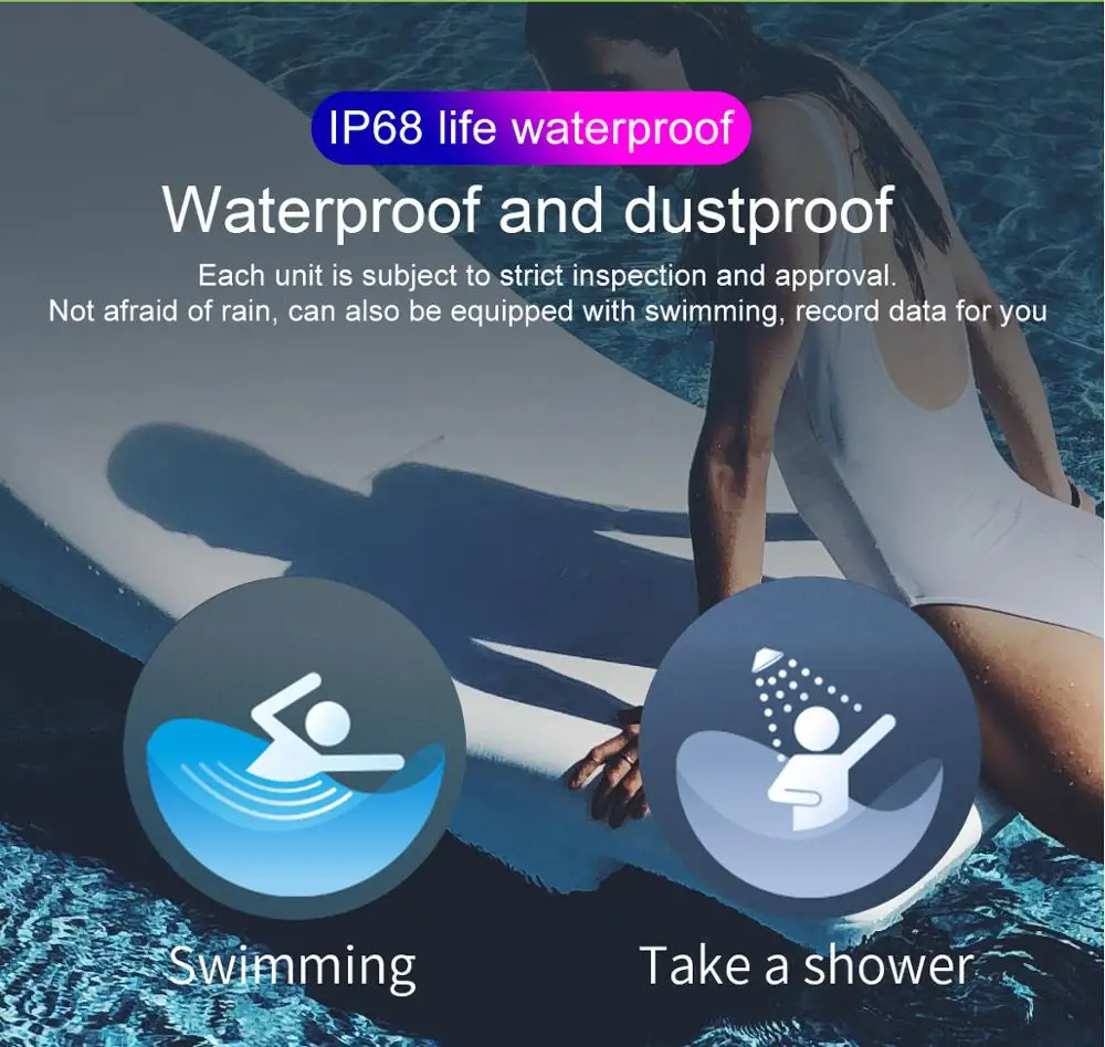 Ytom цветной экран умный Браслет Ip67 водонепроницаемые женские часы Сфигмоманометр