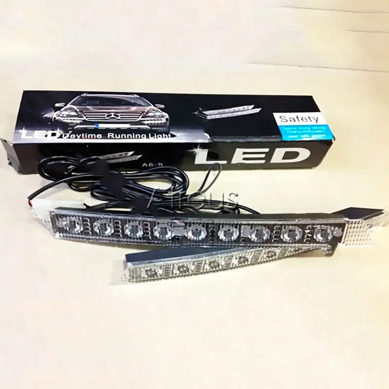 EALEN1Pair автомобиля 12V светодиодный Габаритные огни DRL противотуманный фонарь белый