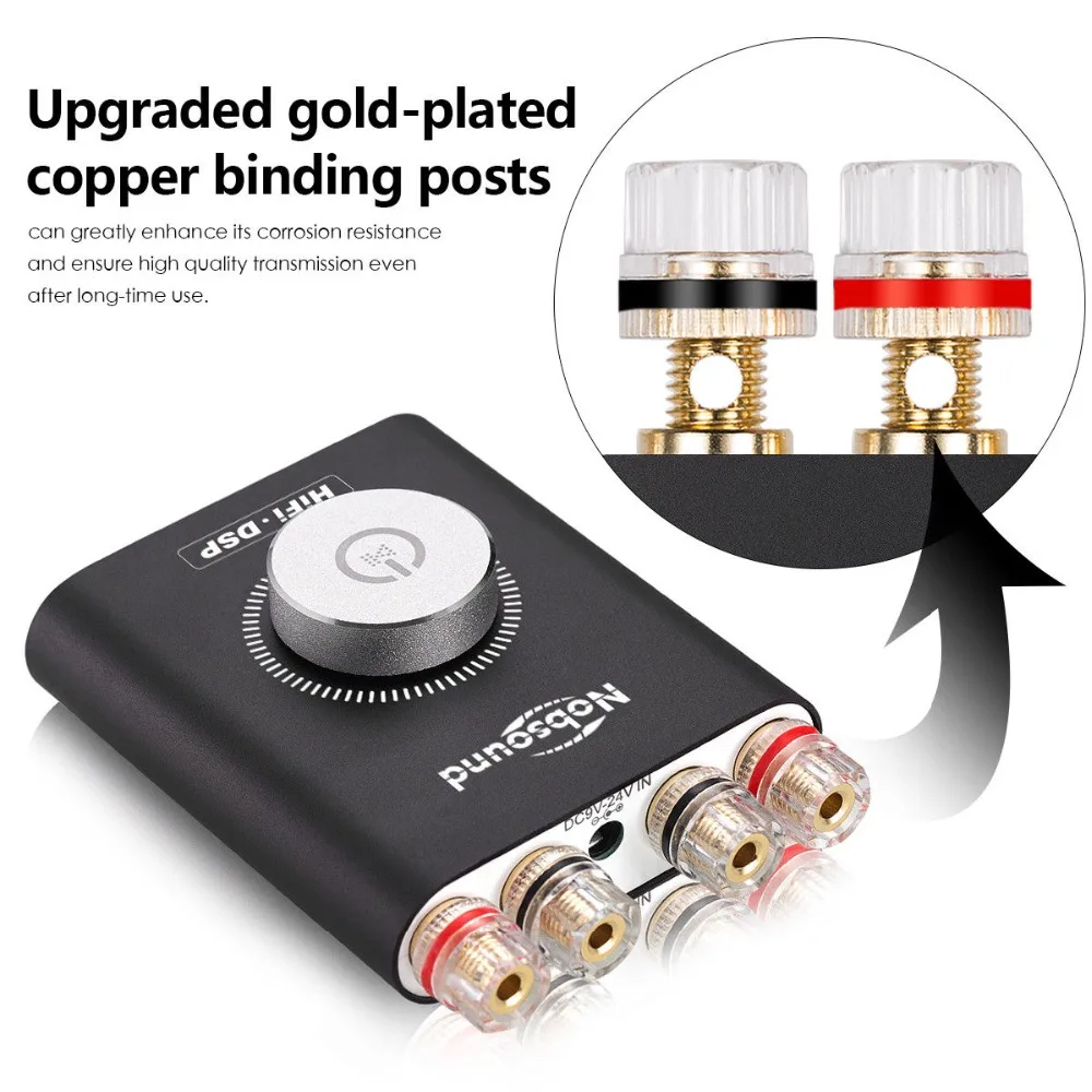 Nobsound HiFi NS-20G Мини Bluetooth 5,0 TPA3116 цифровой усилитель мощности Hifi DSP стерео усилитель для наушников 100 Вт+ 100 Вт с адаптером