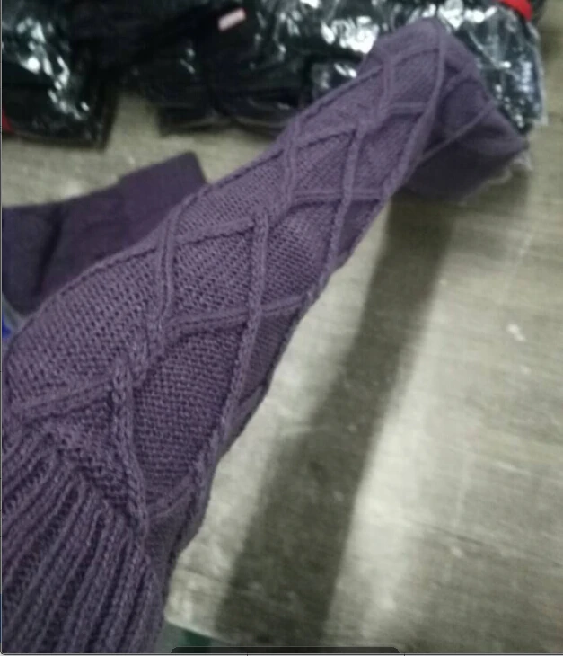 Новинка женские шерстяные плетеные чулки выше колена теплые зимние | Женская