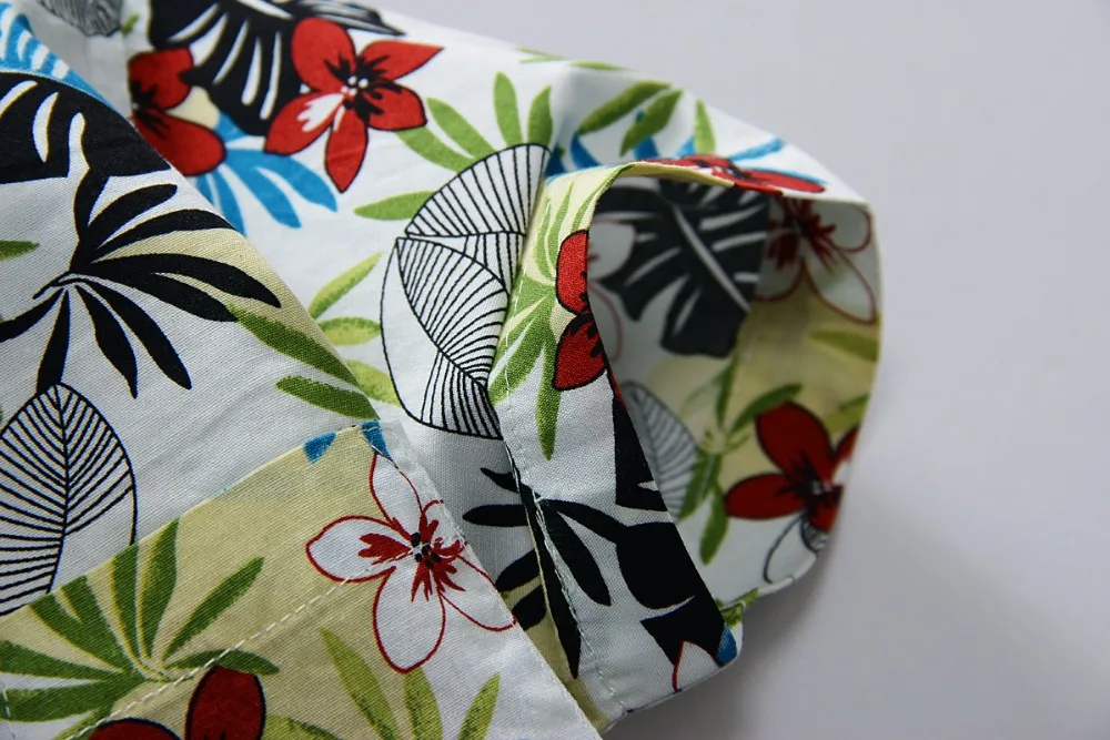 Рубашка из 100% хлопка с цветочным принтом гавайская рубашка для мальчиков T1517|shirts