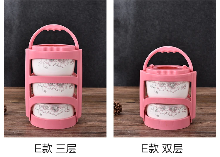 Рисунок «Hello Kitty» коробка 4 шт./компл. Портативный Керамика Коробки для обедов с изоляционные мешки термос для Еда детская Коробки для обедов Еда контейнер для хранения