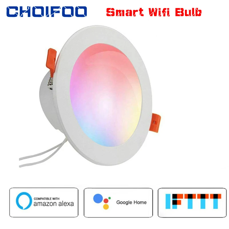 Красочное управление Wi Fi полная функция с Google Home Assistant Alexa LED Smart Down Light RGBW круглый