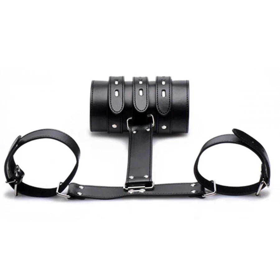 Руки за спиной ограничения ремень кожаный рычаг Биндер кожа Armbinder прямая куртка