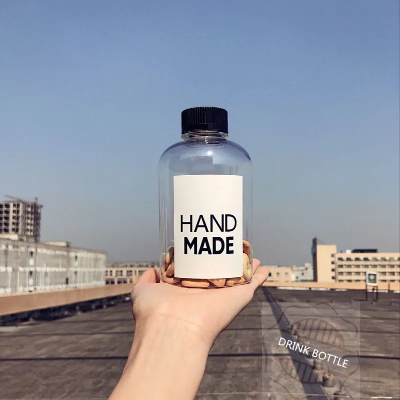 Transparent 500 мл круглый флакон сок, напиток чай с молоком вынос пластиковые бутылки пищевой 10 шт - Цвет: Transparent