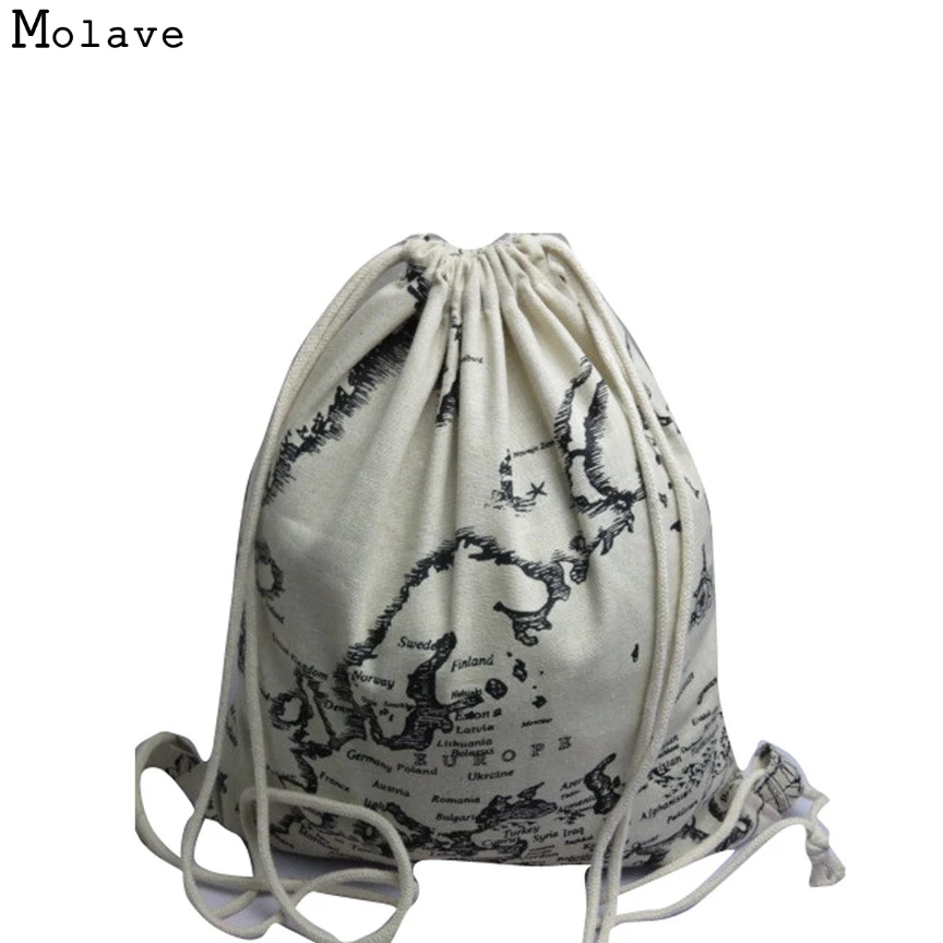 Naivety новый рюкзак унисекс с принтом карты Удобный из парусины Mochila 11S60927 Прямая