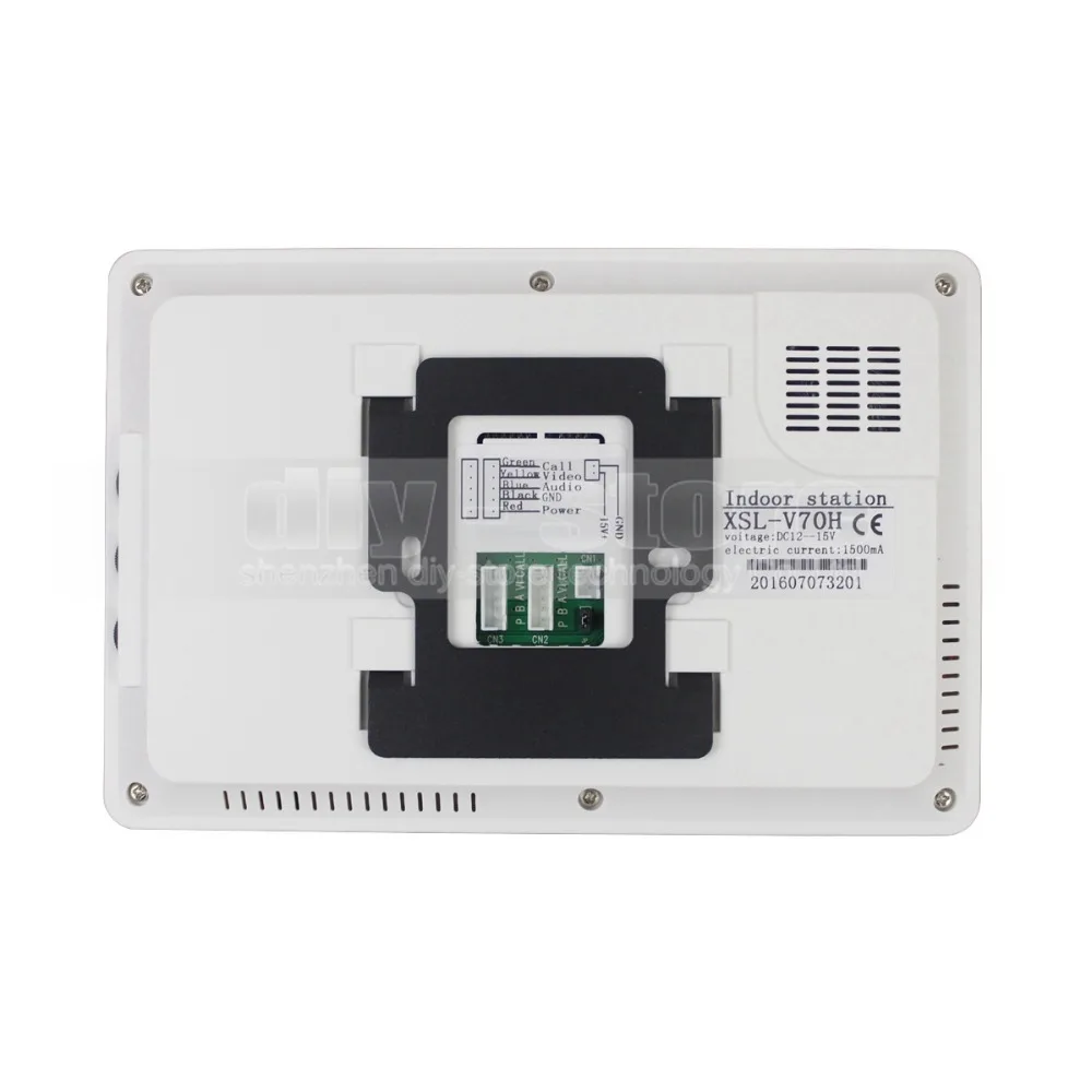 DIYSECUR 7inch Video Intercom Video Door Phone 700TV Line IR Night Vision HD Camera for Home Office Factory White 1V5