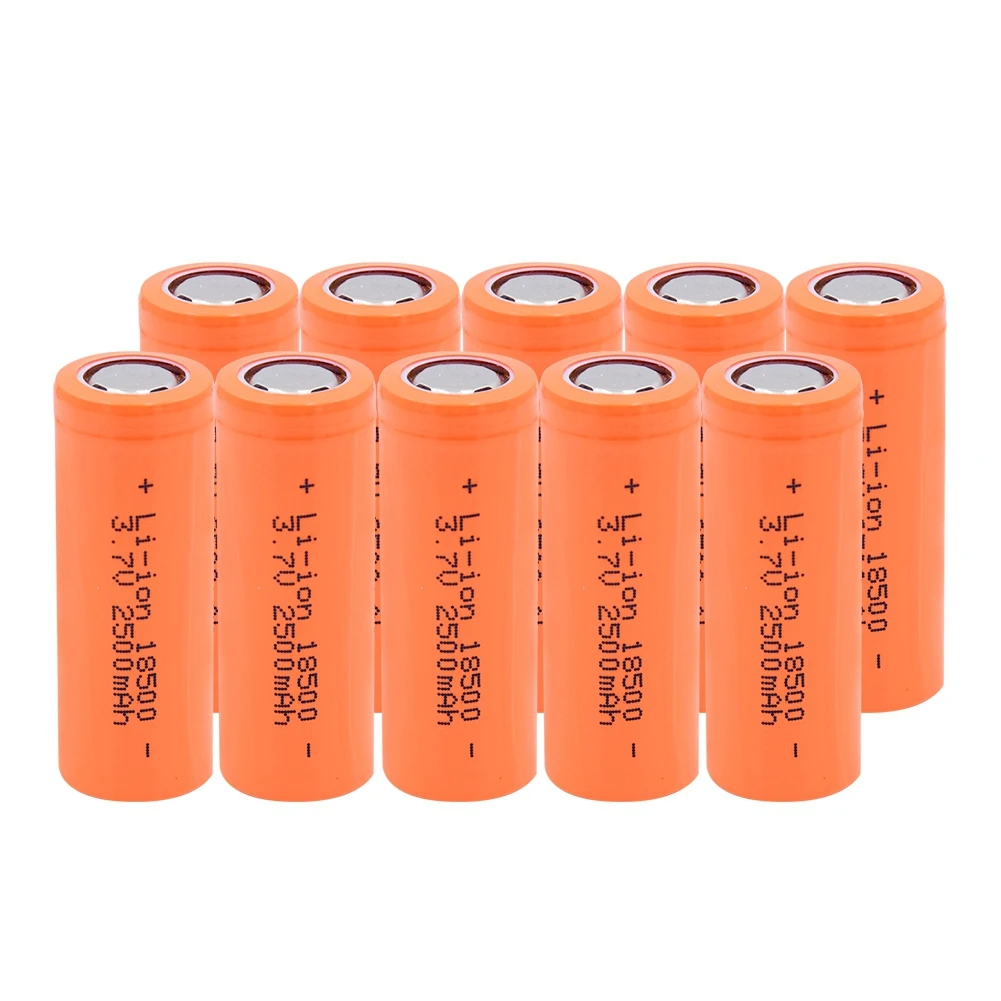Перезаряжаемый 18500 Li-Po литиевый аккумулятор 3,7 V 2500 mAh, мощный аккумулятор, разрядка большой емкости, фонарь, фонарик для игрушек