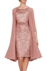Женское платье для матери невесты, шифоновое кружевное атласное платье-футляр до колена, вечерние платья знаменитостей, 2021