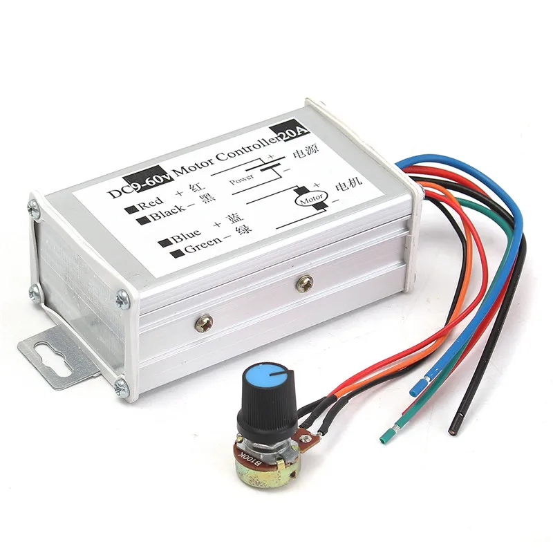 12V 24V 20A Макс. PWM двигатель постоянного тока Плавная переменная Скорость контроллер 25 кГц Лидер продаж