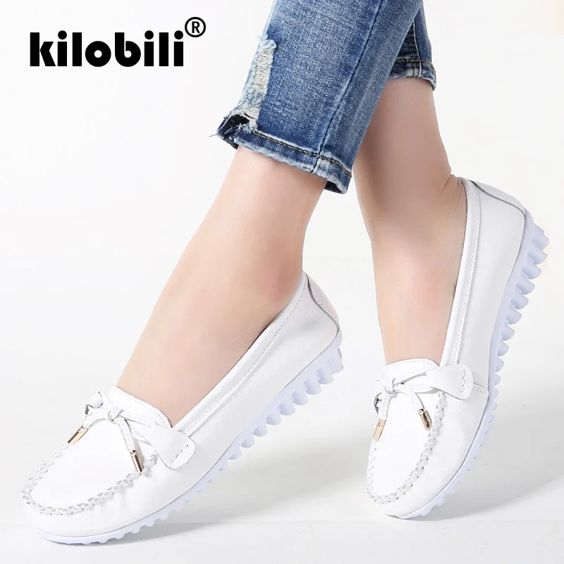 Kilobili/2019 г. весенние женские балетки из натуральной кожи повседневная обувь на