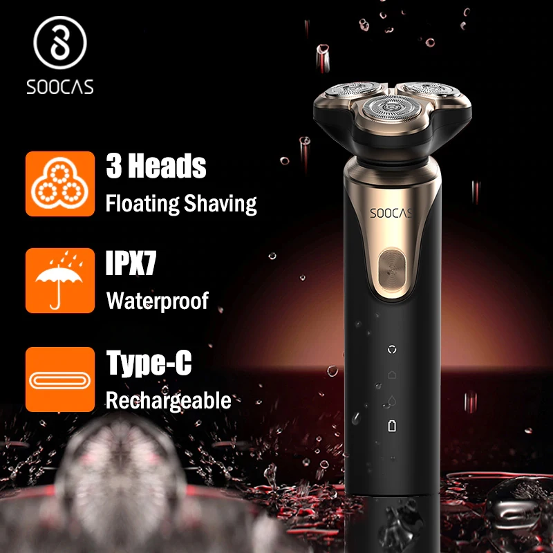 SOOCAS S3 Бритва Электрический человек станок для бритья Xiaomi Mijia электрическая бритва-Триммер Борода тип-c перезаряжаемые планки бритвы для мужчин