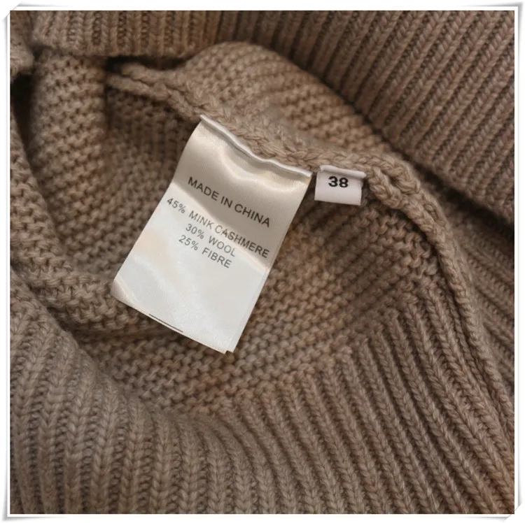 

2019 winter Woolen and Cashmere Knitted warm Suit Slash neck Velvet Sweater + Mink Cashmere Trousers Leisure Two-piece wj1225