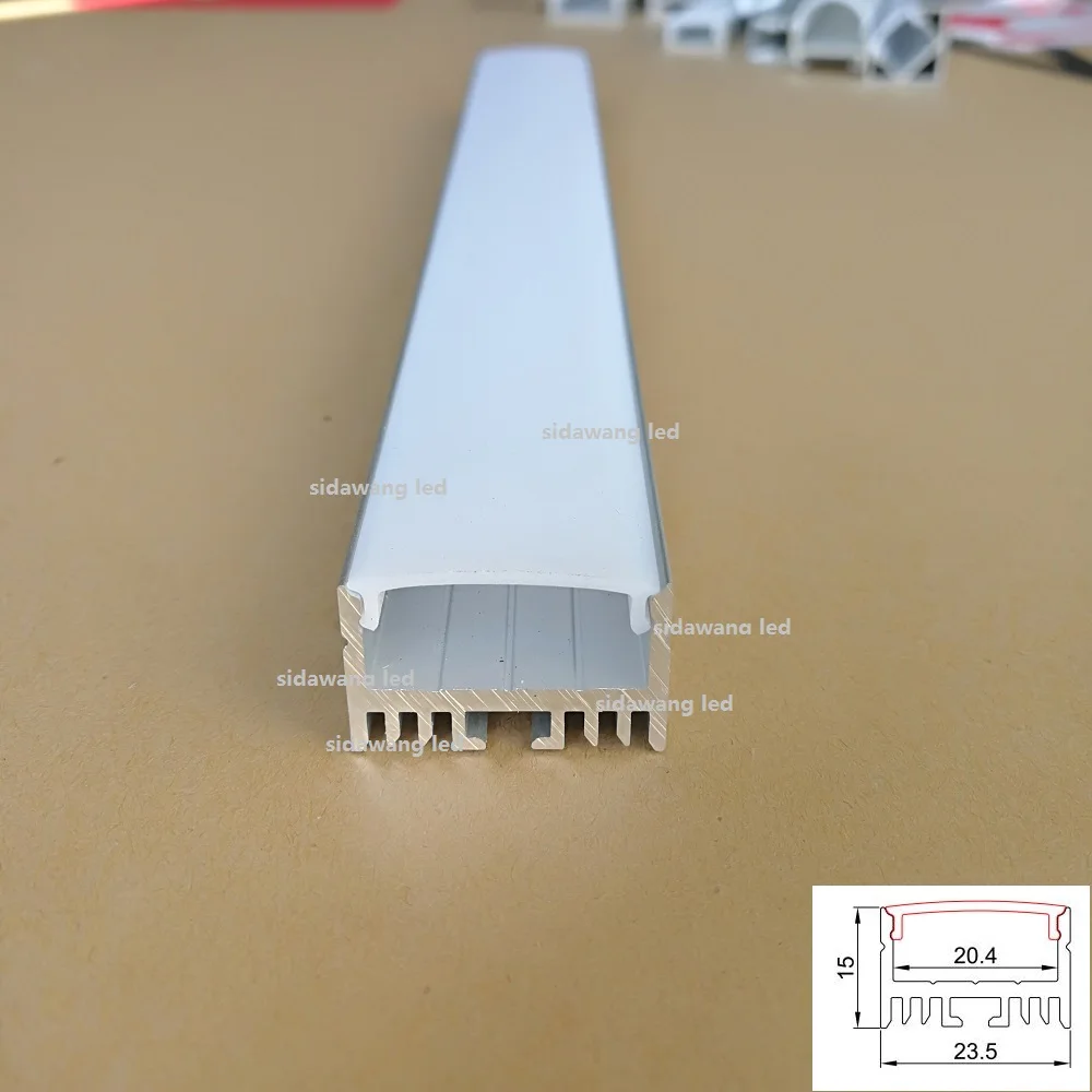 10 шт. x 2 м алюминиевый радиатор для поверхностного монтажа с ПММА опаловым