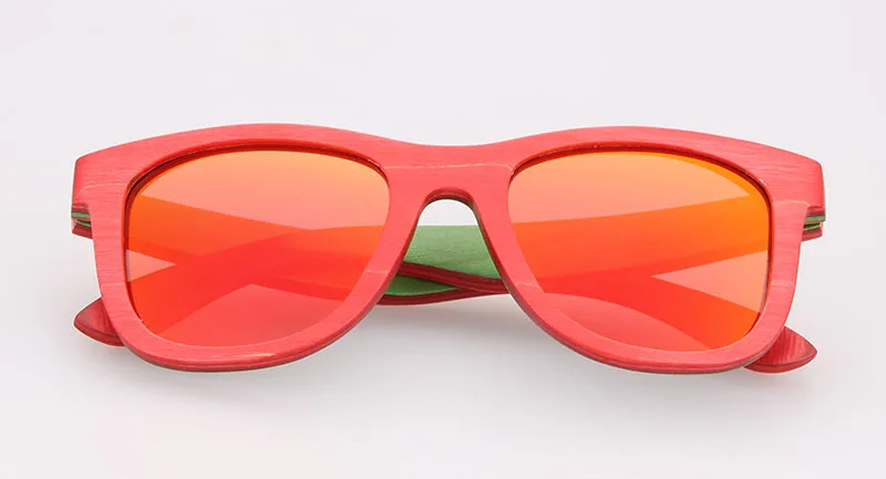 red lens Коричневые деревянные солнцезащитные очки для скейтборда, женские ретро солнцезащитные очки, мужские роскошные брендовые поляризованные винтажные деревянные очки, Брендовые очки - Цвет линз: red lens