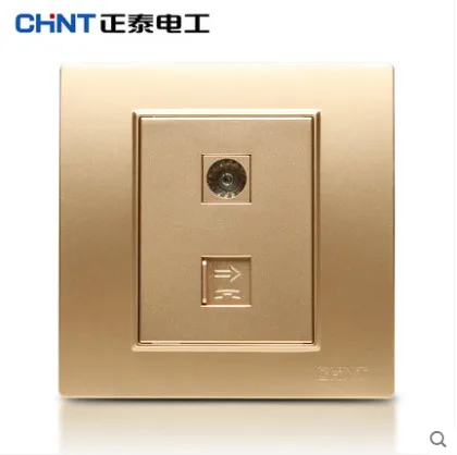 Чинт NEW7L 86 Тип три Цвет Сталь Рамки переключатель розетку телефон ТВ разъем|color