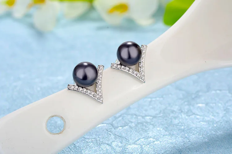 Женские серьги гвоздики из серебра 925 пробы с жемчугом|earrings fashion|earrings wholesalefashion