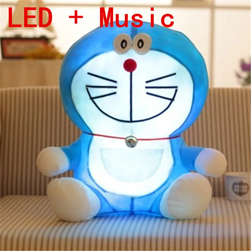 25 см Stand By Me doraemon плюшевые игрушки kawayi красочный LED musice Cat Аниме куклы дети подарок
