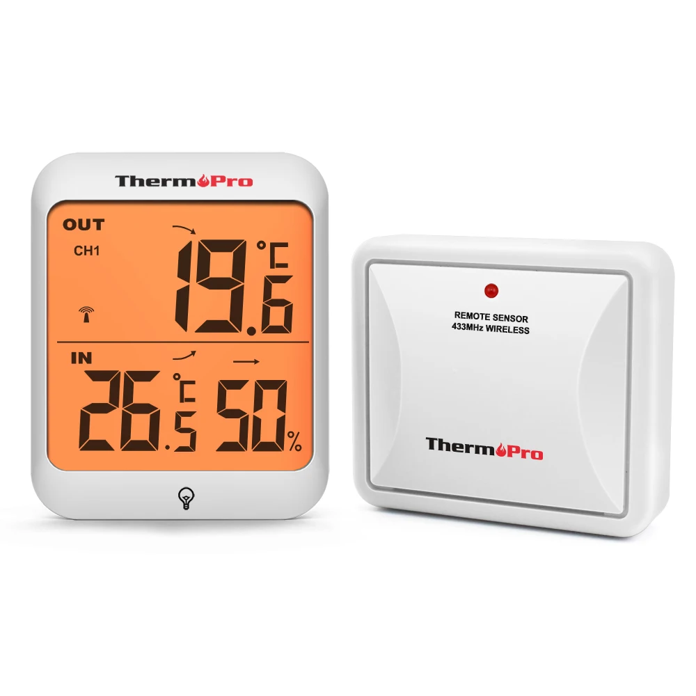 ThermoPro TP63 гигрометр термометр датчик влажности 60 м беспроводной цифровой термометр метеостанция с подсветкой светильник
