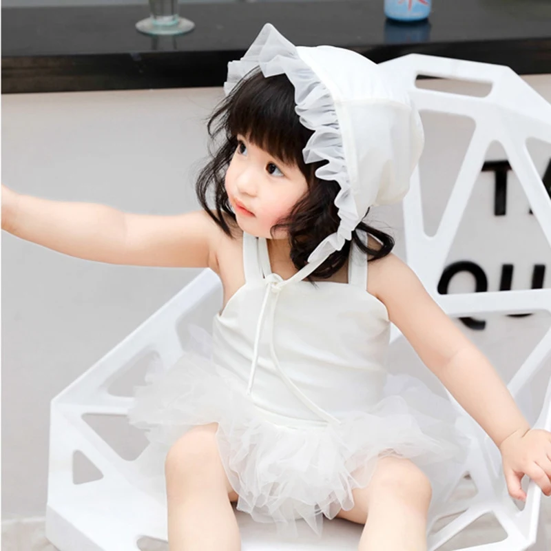 

Infant Toddler Baby Girls Swimwear Kids Sunscreen Beach Swimsuit Set Kids Girls Flying Bodysuit+Cap Children Girls Swimwears