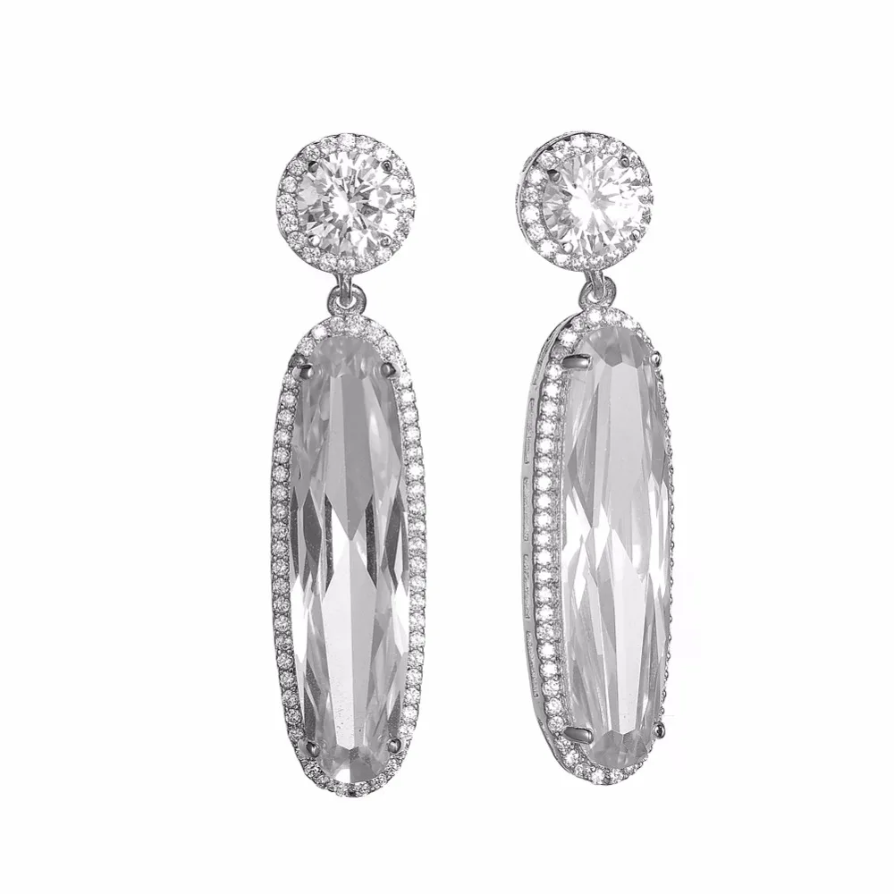 Модные ювелирные изделия KIVN висячие серьги с фианитами свадебные для женщин и