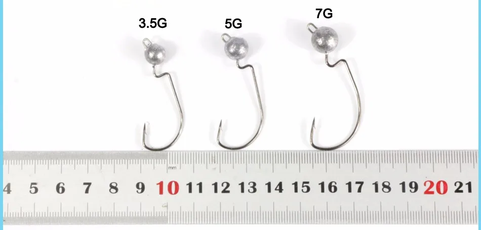 DAGEZI, 5 шт./лот, кривошипная головка, крючок, 3,5 г, 5 г, 7 г, свинцовый крючок для рыбалки, джиг, приманка, жесткие приманки, мягкие Червячные рыболовные снасти, аксессуары