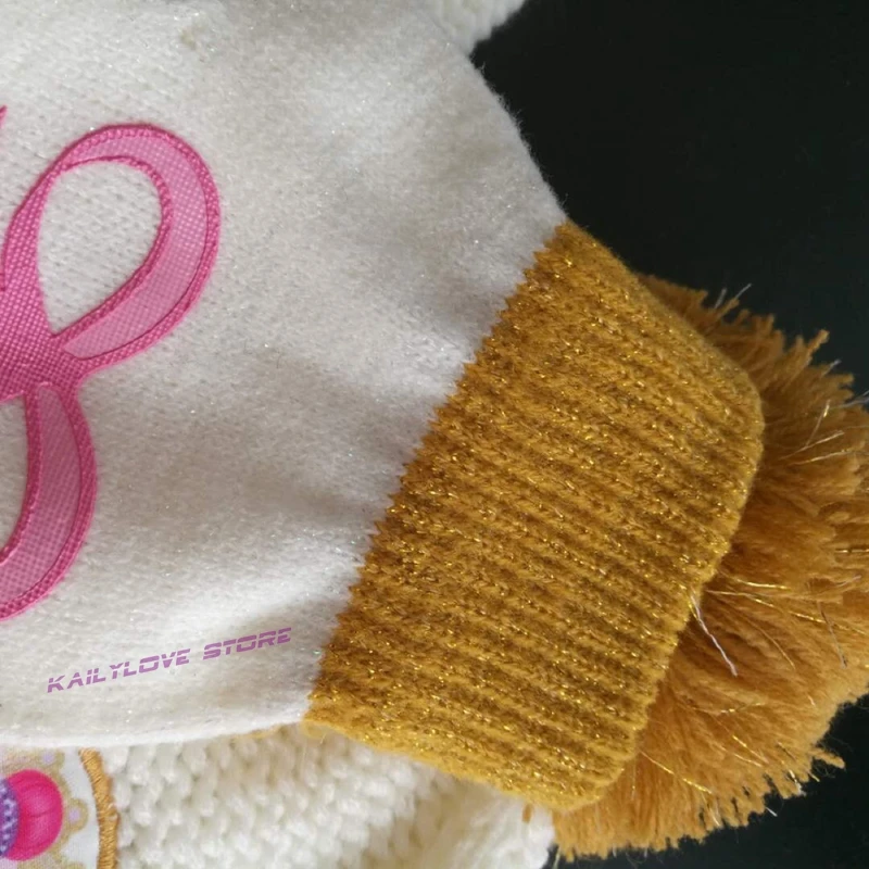 Новейшие блестящие перчатки для девочек модель белых милых блестящих шапок и