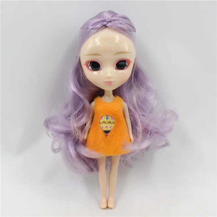 Мини blyth кукла 10 см DIY милые длинные волосы kawaii не закрывает глаза не может изменить цвет глаз - Цвет: P