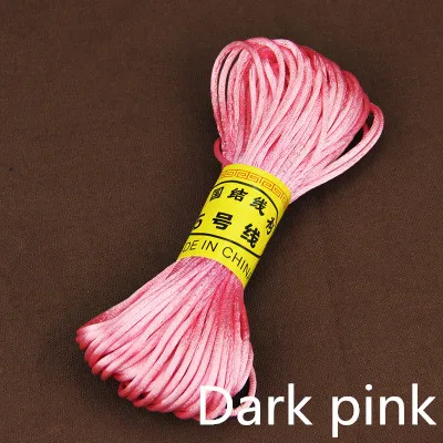 dark pink Meetee 4 шт.(1 шт. = 20 м) 2,5 мм поделка китайский узел веревка ручное вязаное ожерелье Шнуры ювелирные изделия вечерние подарочные аксессуары Пряжа BD284 - Цвет: dark pink