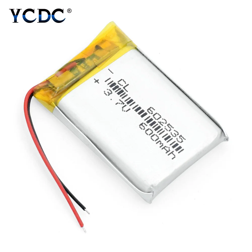 1/2/4 шт. Перезаряжаемые литий-полимерный литий Батарея 602535 3,7 v 600mah Li-po литий-ионный Батарея Замена мини 602535 литий-ионный аккумулятор