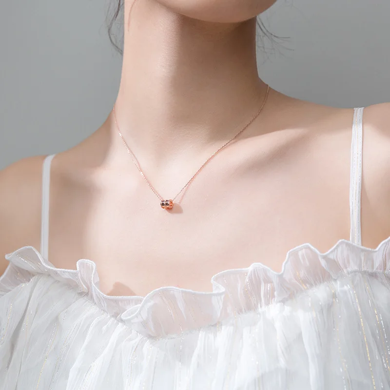 925 серебро Чокер-колье розовое золото ожерелье минимализм Винтаж Бохо Bijoux Femme колье ожерелье женское ювелирное изделие